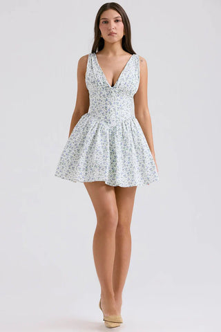 FLEUR MINI DRESS - BLUE FLORAL