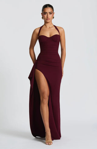 GENETTE MAXI DRESS - BURGUNDY