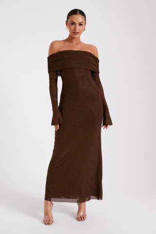 AURELIA MAXI DRESS - BROWN