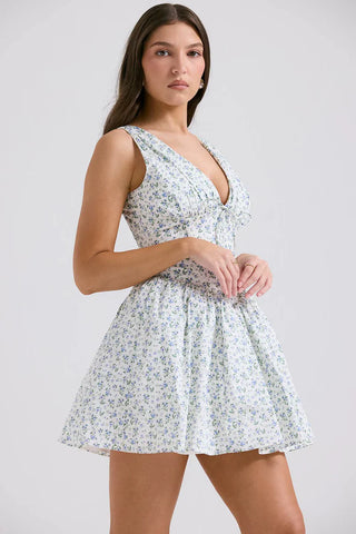 FLEUR MINI DRESS - BLUE FLORAL