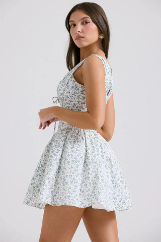 FLEUR MINI DRESS - BLUE FLORAL