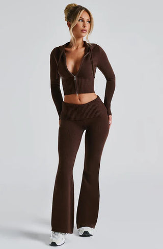 PORTIA KNIT SET - DARK BROWN