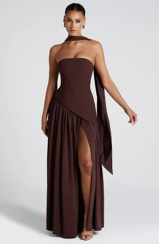 MALIYAH MAXI DRESS  - BROWN