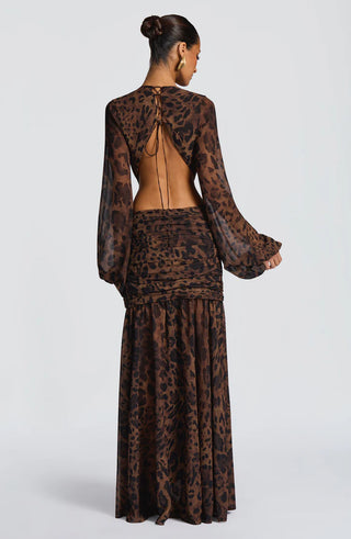 ANDRINA MAXI DRESS - LEOPARD