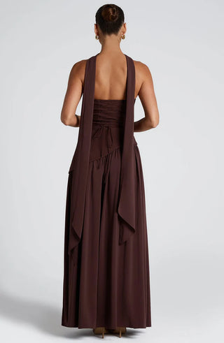 MALIYAH MAXI DRESS  - BROWN