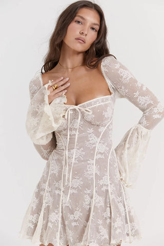 EVANGELINE MINI DRESS - WHITE