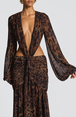 ANDRINA MAXI DRESS - LEOPARD