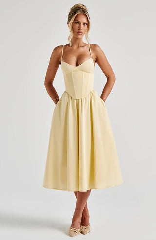 MARIELLA MIDI DRESS - YELLOW