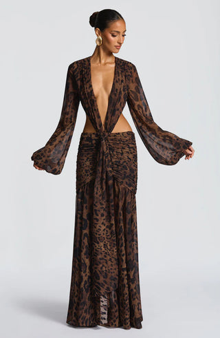 ANDRINA MAXI DRESS - LEOPARD