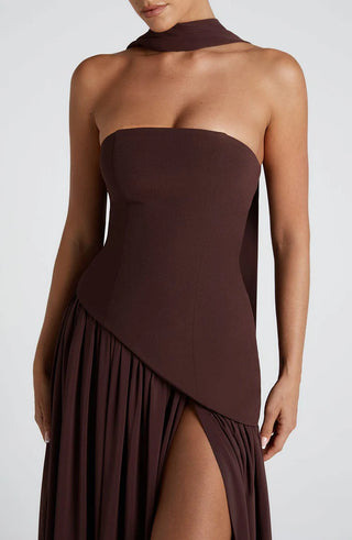 MALIYAH MAXI DRESS  - BROWN