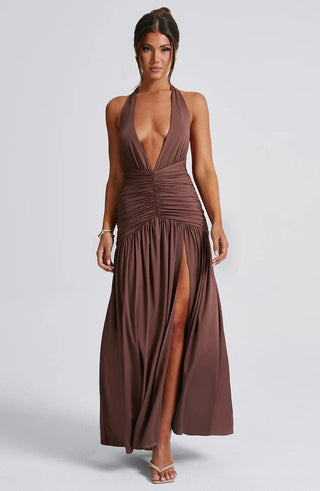 MELANIA MAXI DRESS - BROWN