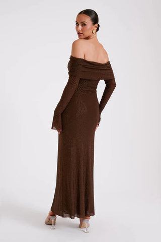 AURELIA MAXI DRESS - BROWN