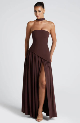 MALIYAH MAXI DRESS  - BROWN