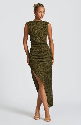 APHRODITE MIDI DRESS - KHAKI