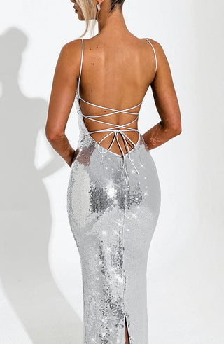 ATARI MAXI DRESS - SILVER