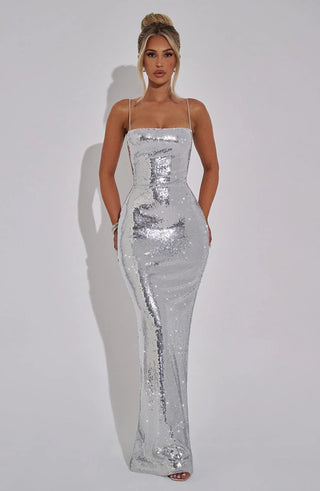 ATARI MAXI DRESS - SILVER
