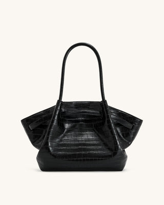 HANA MEDIUM TOTE BAG - BLACK CROC