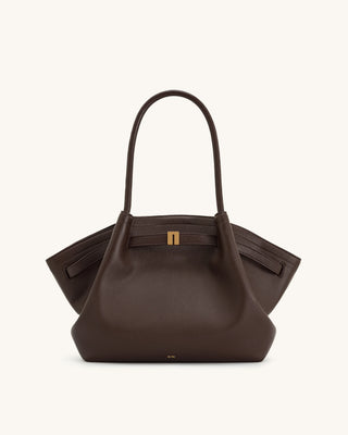 HANA MEDIUM TOTE BAG - DARK BROWN