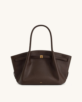 HANA MEDIUM TOTE BAG - DARK BROWN