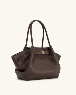 HANA MEDIUM TOTE BAG - DARK BROWN