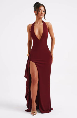 AURORA MAXI DRESS - BURGUNDY
