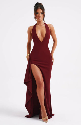 AURORA MAXI DRESS - BURGUNDY
