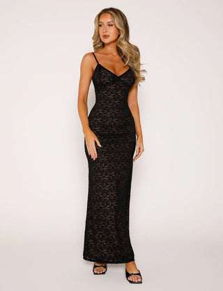 JULIANNA MAXI LACE DRESS - BLACK