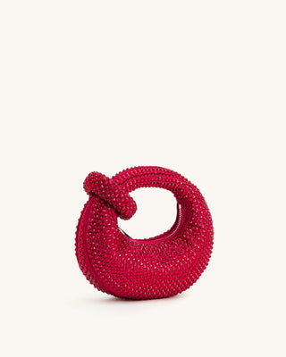 CRYSTAL MINI TOP HANDLE BAG - RED