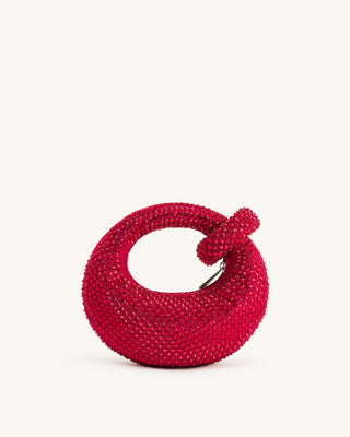CRYSTAL MINI TOP HANDLE BAG - RED