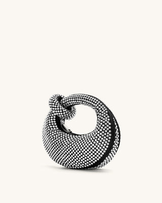 CRYSTAL MINI TOP HANDLE BAG - SILVER