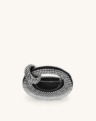 CRYSTAL MINI TOP HANDLE BAG - SILVER