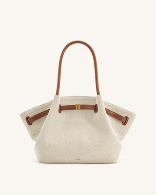 HANA MEDIUM TOTE BAG - CANVAS/BROWN
