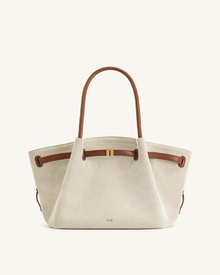 HANA MEDIUM TOTE BAG - CANVAS/BROWN
