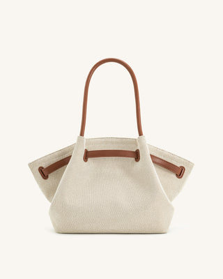 HANA MEDIUM TOTE BAG - CANVAS/BROWN