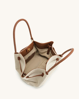 HANA MEDIUM TOTE BAG - CANVAS/BROWN