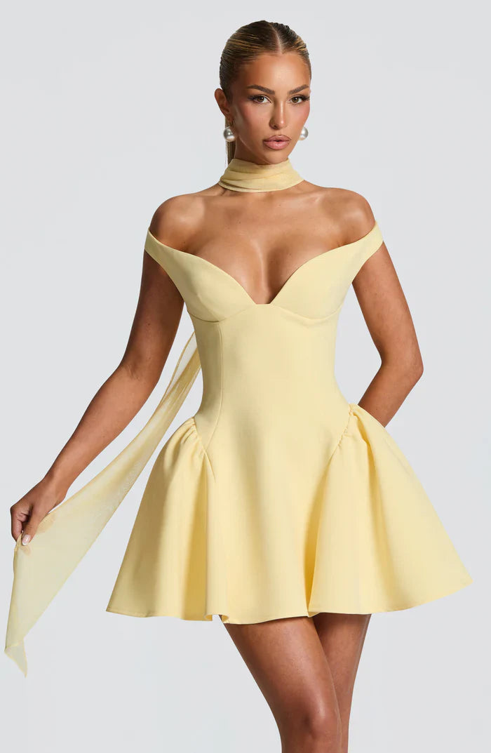 MARLA MINI DRESS - YELLOW