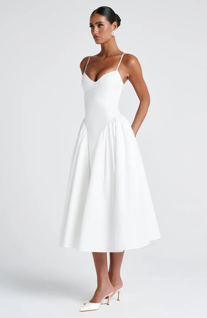 EMERSON MIDI DRESS - WHITE