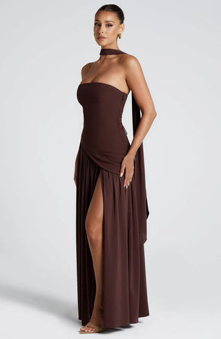 MALIYAH MAXI DRESS  - BROWN