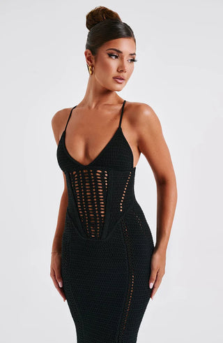 XANTHE MAXI DRESS - BLACK