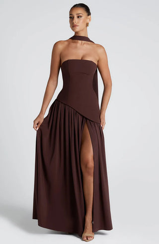 MALIYAH MAXI DRESS  - BROWN