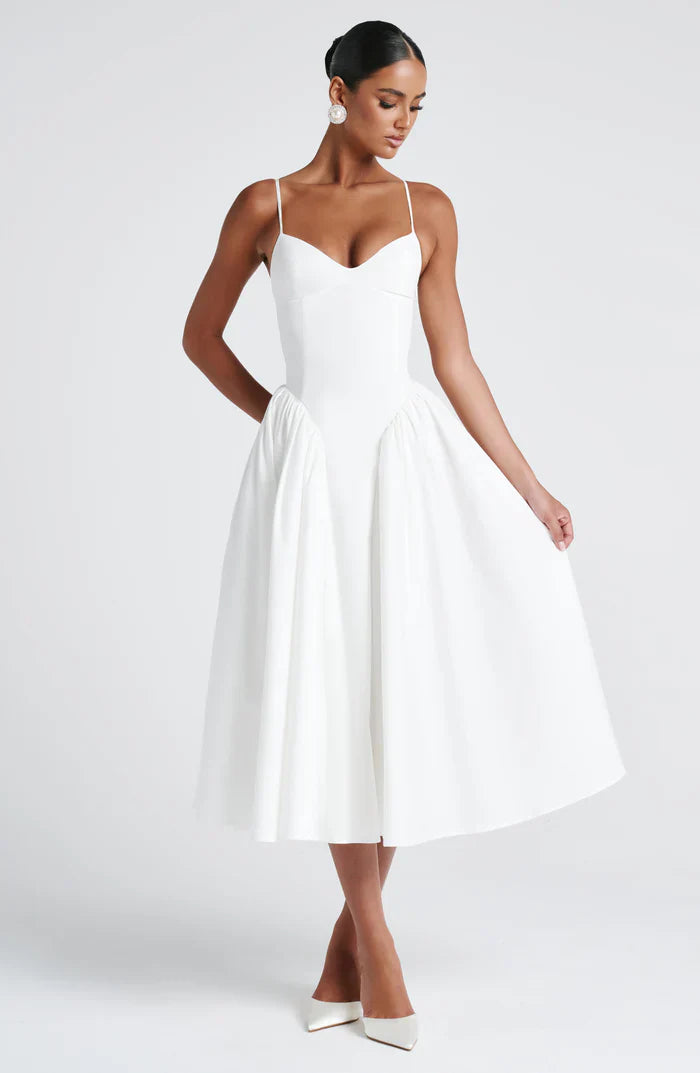 EMERSON MIDI DRESS - WHITE