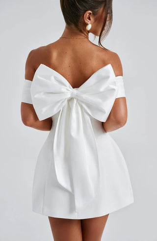 NOIR BLOOM MINI DRESS - WHITE