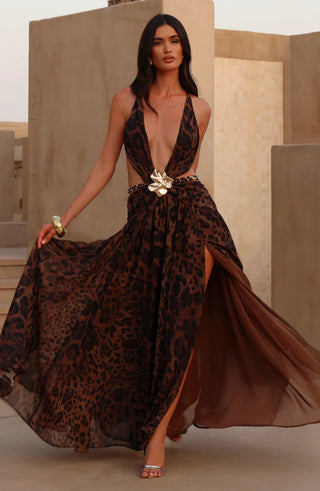 INDIANNA MAXI DRESS - LEOPARD