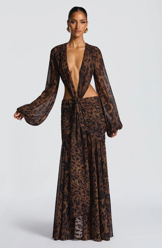 ANDRINA MAXI DRESS - LEOPARD