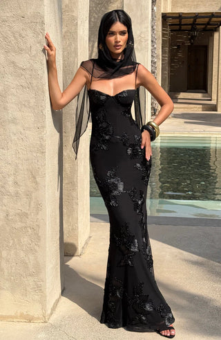 NEFERTITI MAXI DRESS - BLACK
