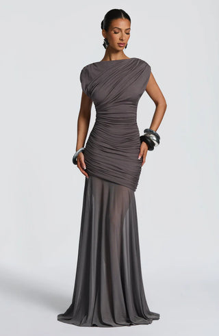 DEMELZA MAXI DRESS - CHARCOAL
