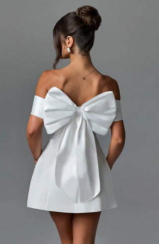 NOIR BLOOM MINI DRESS - WHITE