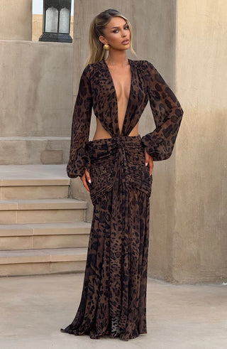 ANDRINA MAXI DRESS - LEOPARD