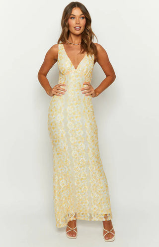 BLOSSOM MAXI DRESS - YELLOW