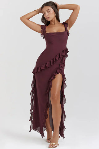 IVY MIDI DRESS - WINE